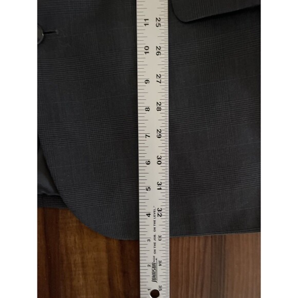 Vintage Foreman & Clark Men's Dark Gray Plaid Suit Jacket 44L with Pants 39L - Picture 12 of 16